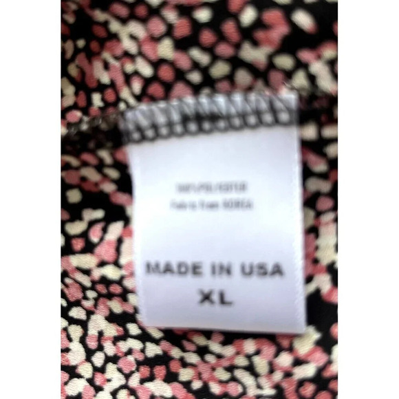 RENEE C. Dotted Tie Sleeve Blouse Pink Red XL - Picture 6 of 6